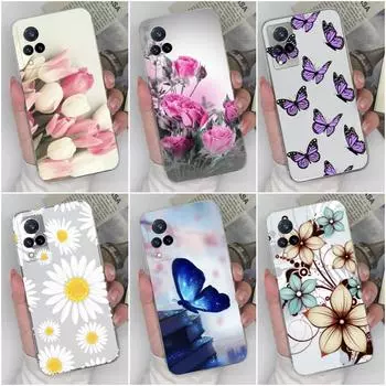 Чехол для Vivo U10 U20 V11 V15 V17 Pro S1 S10 S12 S15 S16 Pro V21 V27, модный защитный чехол с бабочкой и цветком, прозрачный мягкий силиконовый чехол из ТПУ для бампера Vivo Vivo iQOO Neo3