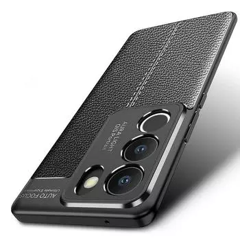 Чехол для Vivo V29, чехол для Vivo V29, чехол-броня, роскошный противоударный бампер на заднюю панель телефона, мягкая кожа ТПУ для Fundas Vivo V 29 V29 For Vivo V29 чёрный