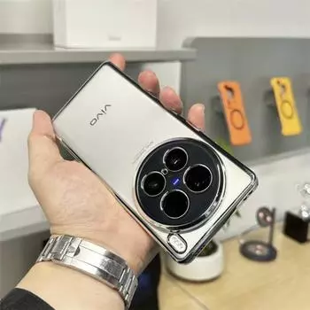 Чехол для VIVO X100 Ultra X100S Pro, роскошный мягкий силиконовый прозрачный чехол из ТПУ из ТПУ для Vivo X100 Pro X90 X80 5G, стильный бампер For VIVO X100 Ultra чёрный