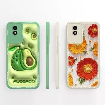 Чехол для Vivo Y02 Y02A Y 02 A 4G, чехол для телефона, милый авокадо, модный защитный чехол для камеры, защита от падения, матовый, мягкий жидкий силиконовый чехол для телефона, бампер Vivo Vivo Y02 / Y02A