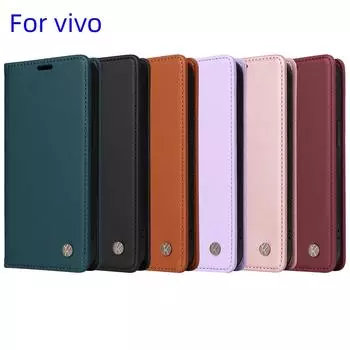 Чехол для vivo Y15, Y17, Y20, Y20S, Y21, Y21S, Y35, Y22S, Y16 4G, Y02S, Y36 5G, Y27 4G, V27 5G... Кожаный чехол-кошелёк из искусственной кожи с подставкой для телефона Кожаный чехол с картой vivo V29 чёрный