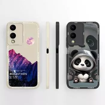 Чехол для Vivo Y17s Y 17s Y 17 s задняя крышка модный дизайн противоударный защитный матовый мягкий жидкий силиконовый чехол для телефона Vivo бампер Vivo Y17S