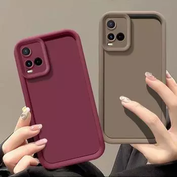 Чехол для vivo Y35 Y30 Y33 Y21 2020 Y21s y33s Y72 5G Y52 5G Y75 Y55 5G чехол Candy Bumper прозрачный чехол для телефона мягкие волнистые линии For vivo Y35