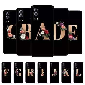 Чехол для vivo Y72 5G, задняя крышка для vivo Y72 5G V2041, чехлы для телефонов vivoY72 Y 72 5G, черный чехол из ТПУ, забавный чехол с индивидуальным именем и буквой vivo Y72 5G