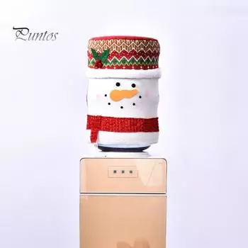Чехол для ведра с диспенсером для воды, рождественский чехол для кувшина для воды объемом 5 галлонов, высокоэластичный многоразовый чехол для бутылки с водой, пылезащитный чехол для рождественского домашнего декора Snowman