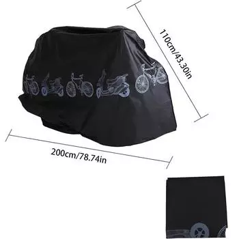 Чехол для велосипеда для наружного хранения, водонепроницаемый, против пыли, дождя, УФ-защиты, чехол для велосипеда 110x200 см чёрный