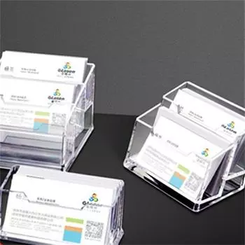 Чехол для визиток, настольный, подставка для визиток, трехслойный прозрачный пластиковый ящик для хранения карт, одинарный, двойной, подставка для карт 106*34*48mm