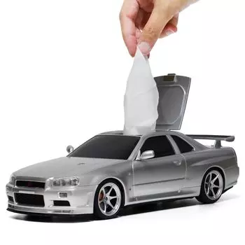 Чехол для влажных салфеток Nissan Skyline GT-R (БНР34) (Серебряный)