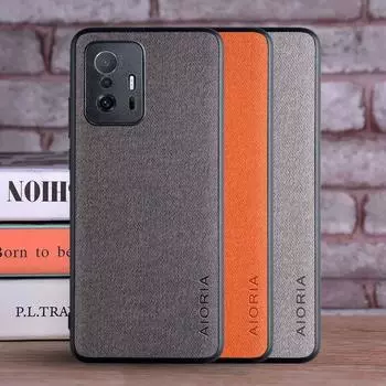 Чехол для Xiaomi 11T Pro 5G, роскошный текстильный кожаный чехол из мягкого ТПУ, жесткий чехол для телефона для xiaomi mi 11t pro, чехол Funda for Xiaomi 11T чёрный