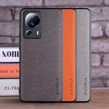 Чехол для Xiaomi 13 Lite 5G, роскошный текстильный кожаный чехол для телефона, чехол для xiaomi 13 lite, чехол for Xiaomi 13 Lite чёрный