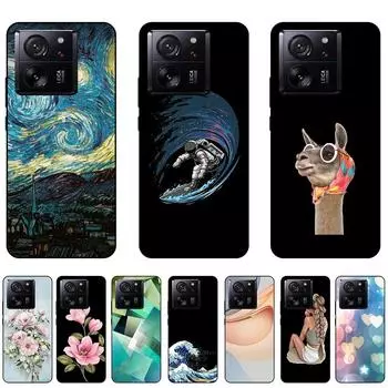 Чехол для Xiaomi 13T 13T, черный силиконовый бампер 6,67 дюйма на Xiaomi13T, противоскользящая задняя крышка, полная защита, сумка 2306EPN60G Mi 13T-Style 1