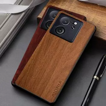 Чехол для Xiaomi 13T Pro, чехол с уникальным дизайном, легкий чехол из искусственной кожи с деревянным узором для Xiaomi 13T, чехол Funda xiaomi 13t pro чёрный