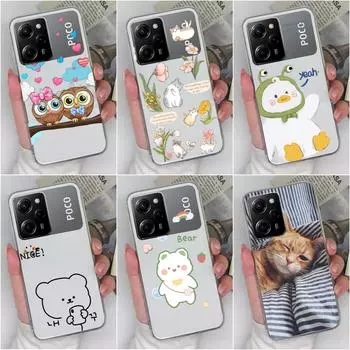 Чехол для Xiaomi Mi 11T Pro 5S 6S Plus 5X 6X Poco M4 X5 Pro, задняя крышка с милым котом, сумка для телефона, матовый мягкий силиконовый прозрачный противоударный бампер для Xiaomi Xiaomi 12