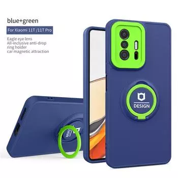 Чехол для Xiaomi Mi 11T Pro, противоударный чехол с магнитным кольцом, силиконовый бампер, чехлы для телефонов Mi11T 11T Pro, держатель-подставка, задняя крышка For Mi 11T Pro