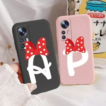Чехол для Xiaomi Mi 12 12S 12X 5G, мягкий силиконовый чехол из ТПУ, красивые чехлы для телефонов с бантом и буквами для Xiaomi12, задняя крышка, мягкий бампер, милые чехлы с принтом Xiaomi 12 5G