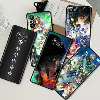 Чехол для Xiaomi Mi Poco X3 NFC X4 Pro F3 F4 GT M4 M3 F1 C40 11 Lite 11T, мягкий силиконовый чехол для телефона Genshin Impact Shell Sac Poco C40