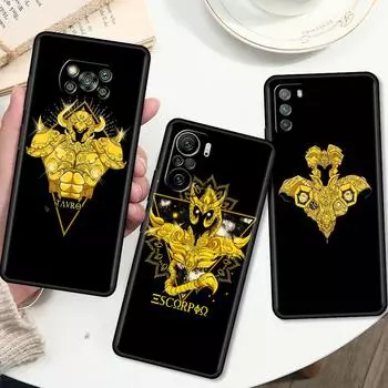 Чехол для Xiaomi Mi Poco X3 NFC M3 Pro F3 GT M4 F1 12 11 литров 12X Note 10 9T черный мягкий чехол для телефона с логотипом Anime Saint Seiya Mi Poco M4 Pro