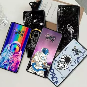 Чехол для Xiaomi Mi Poco X3 NFC X4 Pro F3 F4 GT M4 M3 F1 C40 11 Lite 11T, мягкий силиконовый чехол для телефона, космический крутой мешок астронавта Poco C40