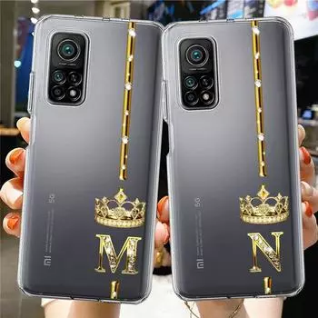 Чехол для Xiaomi Mi Poco X3 NFC 11 Lite M3 10T 9T 12 Redmi Note 10 9 9S 8 8T 7, мягкий прозрачный чехол для телефона розового золота с 26 буквами MRP Xiaomi Poco F3