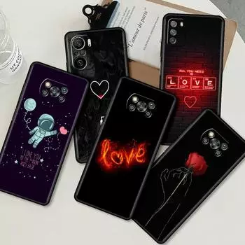 Чехол для Xiaomi Mi Poco X3 NFC X4 Pro F3 F4 GT M4 M3 F1 C40 11 Lite 11T Мягкий силиконовый чехол для телефона Cute Love Heart Shell Poco C40