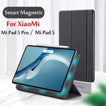 Чехол для Xiaomi MiPad 5 Pro Mi Pad 5 2021, 11-дюймовые чехлы для планшетов Mipad5/Mi Pad5, ультратонкий магнитный смарт-чехол с автоматическим/пробуждением Funda Mipad 5 Pro чёрный