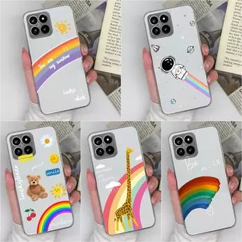 Чехол для Xiaomi Poco F5 X6 Pro C50 C51 14 Pro, задняя крышка, мягкий силиконовый чехол из ТПУ, модный радужный узор, противоударный, прозрачный, красивые чехлы для телефонов для Xiaomi Xiaomi Poco F5