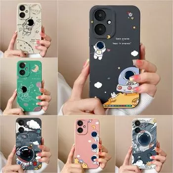 Чехол для Xiaomi Poco F5 X6 Pro F6 M6 4G 5G, милый космонавт-пилот, защитная пленка для экрана, жидкий силикон, противоударный, популярные сумки для телефонов, бампер для Xiaomi Xiaomi Poco M6 5G