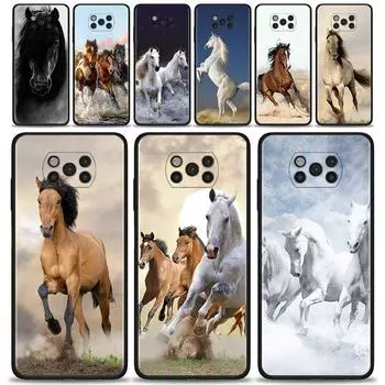 Чехол для Xiaomi Poco X3 F3 Gt M3 Nfc F1 M3 M4 Pro 5g F3 Gt, чехол для Mi 11t 10t Pro 9t 11 Note 10 Lite Civi Shell Running Horses For Poco M4 Pro 5G
