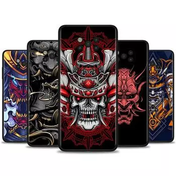 Чехол для Xiaomi Poco X3 NFC F3 GT M3 pro Pocophone F1 для Mi 10T 9T Note 10 10Lite 10T 11T Pro Civi Samurai Oni Mask Poco X3 NFC