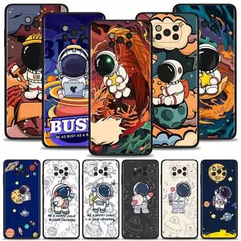 Чехол для Xiaomi Poco X3 Nfc X3 M3 Pro X3 F3 Gt F1, чехол для Mi 11t 10t Pro 9t 11 Note 10 Lite Civi Shell, милый мультяшный космонавт For Poco F3