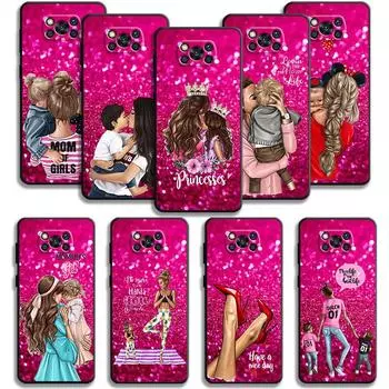 Чехол для Xiaomi Poco X3 Nfc X4pro X5 M3 для Mi 12 13 11 10 10t 8 Note10 Lite 11ultra 11t F1 для женщин Super Mom Baby Princess Queen For Mi Note 10 Lite