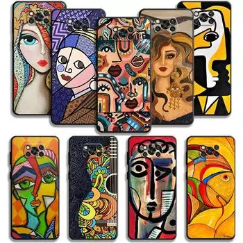 Чехол для Xiaomi Poco X3 Nfc X4pro M3 C40 для Mi 12 11 10 10t 8 Note10 Lite 11ultra 11t Pro F1 Пикассо абстрактная художественная живопись For Mi Note 10 Lite
