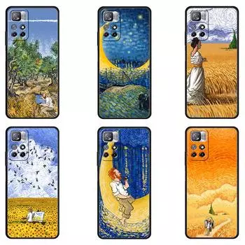 Чехол для Xiaomi poco x3 pro x3nfc mi 12 12pro 12x 11 lite 11t Funda 9t 10t, чехол в стиле ретро, картина маслом Ван Гога, звездное пространство Mi 10 5G