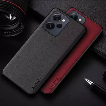 Чехол для Xiaomi Poco X5 Pro Coque, легкий, прочный, однотонный, простой текстильный кожаный чехол для Poco X5, чехол Funda POCO X5 светло-серый