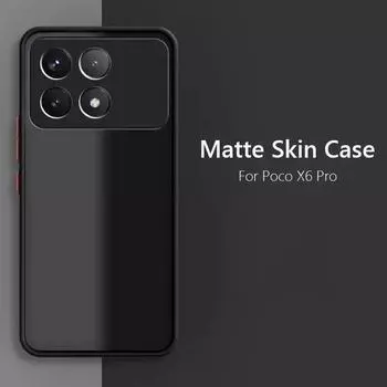 Чехол для Xiaomi Poco X6 Pro, чехол ярких цветов, матовый мягкий чехол для телефона PocoX6 Pro, чехол для PocoX6 Pro For Poco X6 Pro чёрный