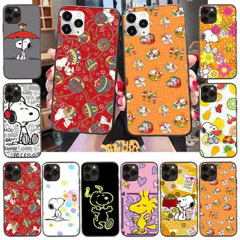 Чехол для Xiaomi Poco X6 X4 M5 M6 F5 F6 C65 C55 C50 C51 C40 Redmi Note 7 8 14C A3X 13C 12C 11 10A 9C Pro черный мягкий чехол NI37 Снупи мультфильм Redmi Note 10s бездна