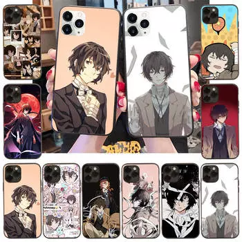 Чехол для Xiaomi Poco X6 X4 M5 M6 F5 F6 C65 C55 C50 C51 C40 Redmi Note 7 8 14C A3X 13C 12C 11 10A 9C Pro Black Sofe Cover WI86 Dazai Osamu Xiaomi 11T Pro индиго