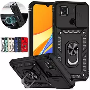 Чехол для Xiaomi Redmi 10A, чехол с магнитным кольцом-держателем для телефона Redmi10A Redmi 10 A 10A A10, защитный чехол для камеры, задняя крышка For Redmi 10A красный