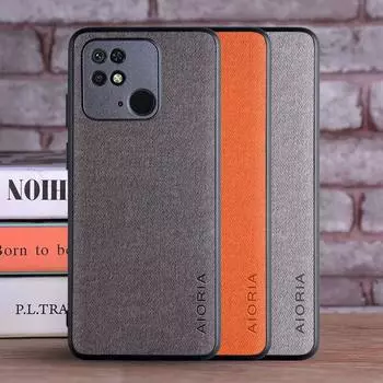 Чехол для Xiaomi Redmi 10C 10A NFC, роскошный текстильный кожаный чехол из мягкого ТПУ, жесткий чехол для телефона из ПК для Xiaomi Redmi 10C, чехол Funda Redmi 10C чёрный