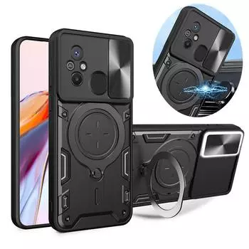 Чехол для Xiaomi Redmi 12 12C, магнитный автомобильный держатель с кольцом, противоударные чехлы для телефонов Redmi 9 9A 10 10A 10C 11A, задняя крышка For Redmi 12C синий