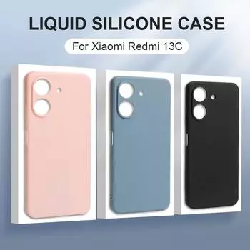 Чехол для Xiaomi Redmi 13C 13 C Роскошный квадратный жидкий силиконовый чехол для телефона Redmi 13C Redmi13c Мягкие чехлы Coque для 13C 4G For Redmi 13C серый
