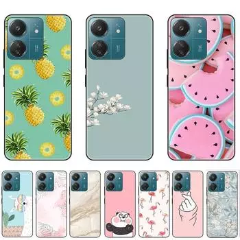 Чехол для Xiaomi Redmi 13C, роскошный черный силиконовый чехол из мягкого ТПУ 6,74 дюйма, чехол для Redmi13C, чехол Etui, бампер 23100RN82L Redmi 13C-Style 1