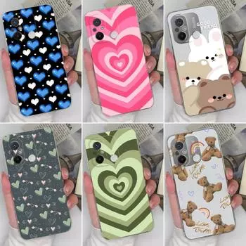 Чехол для Xiaomi Redmi K60 K50 K40 12C 10C 9A 8 7 Note 9 10 11 12 Pro, чехол Love Heart, милый медведь, мягкие силиконовые прозрачные чехлы из ТПУ для телефонов Redmi Fundas Redmi 3 Pro