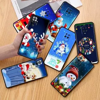 Чехол для Xiaomi Redmi Note 10 9 11 Pro, мягкий чехол для телефона 10S 9S K40 8 9A 9C 9T 7 10C 8T, силиконовый чехол с Рождеством и снегом Redmi Note 7