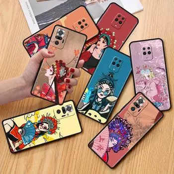 Чехол для Xiaomi Redmi Note 10 9 11 Pro, мягкий чехол для телефона 10S 9S K40 8 9A 9C 9T 7 10C 8T, силиконовый чехол Opera Retro Girl Shell Sac Redmi Note 7