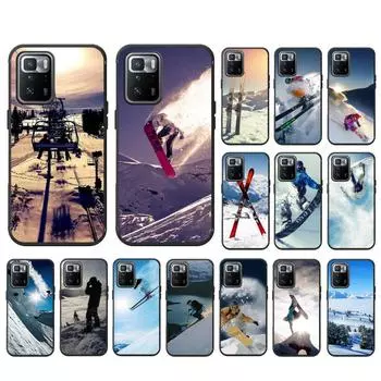 Чехол для Xiaomi Redmi Note 11 10 Pro Note 8 Pro 9Pro Note9 9S 10S 9T Redmi 10 9C 9A Snow Die Ski Snowboard Sport Funda Coque Redmi Note9Pro