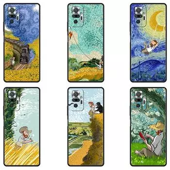 Чехол для Xiaomi redmi note 11 10 9 pro 11T 9 9C 9A 8 K40 Funda Note 8pro 7 9S 9T, чехол в стиле ретро, картина маслом, искусство Ван Гога, подсолнух Redmi Note 7