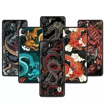 Чехол для Xiaomi Redmi Note 11 9S 10 9 8 7 9A 9C 9i K40 8T 10C 9T K50, силиконовый чехол для телефона, модный китайский винтажный дракон Redmi Note 10 5G