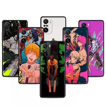 Чехол для Xiaomi Redmi Note 11 9S 10 9 8 7 9A 9C 9i K40 8T 10C 9T K50, силиконовый чехол для телефона, милый мультяшный человек с бензопилой Redmi Note 10 5G