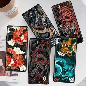 Чехол для Xiaomi Redmi Note 11 9S 10 9 8 7 9A 9C 9i K40 8T 10C 9T K50, силиконовый чехол для телефона, модный китайский винтажный дракон Redmi Note 10 5G